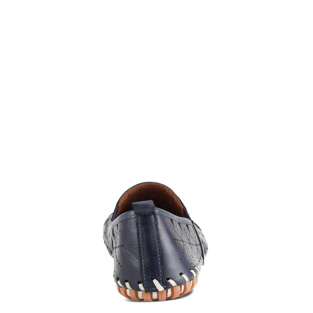 New Spring Step Fusaro Navy Leather Slip-On Flats 41 - Picture 3 of 8